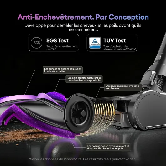 Aspirateur Balai sans Fil Et Laveur 60 kPa, Réservoir d'eau 230 ML, Technologie GreenEye, Tube Pliable, 60 Min D'Autonomie, Vidage avec Grattoir À Poussière pour Poils