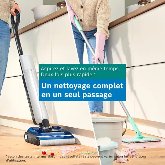 , OneFlow Série 4, BHF41WS Laveur de Sol sans Fil 2-en-1, Blanc