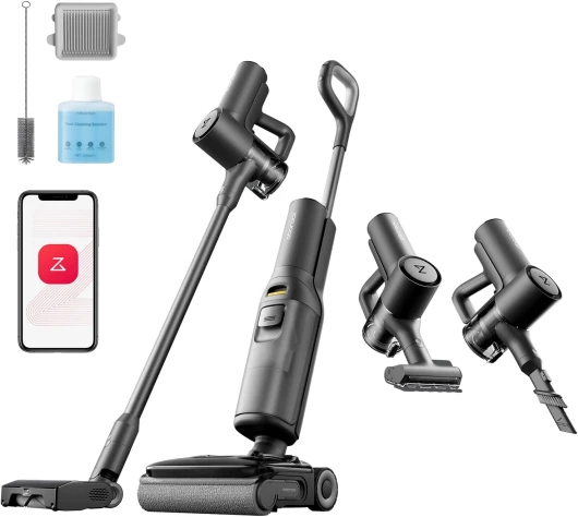 F25 ACE Combo Aspirateur Laveur,Complete Nettoyeur de Sol 20 kPa,Aspirateur sans Fil 5-en-1 Lavage à Chaud à 90 °C,Auto-Nettoyage Automatique,Séparation des déchets humides et secs F25 ACE Combo Noir