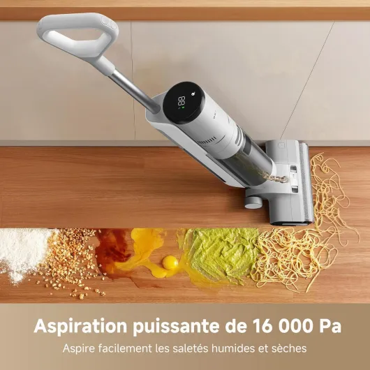 G10 Pro Aspirateur Laveur, 16000Pa, Aspirateur/Balai/Serpillière, Liquides/Solides, Brosse à Deux Bords, Nettoyage Automatique à Double Rotation, 35 Min - d'Autonomie, Grand Affichage LED, 75dBA