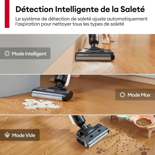 Aspirateur Laveur sans Fil, Tout-en-Un – Nettoyage Humide & Sec 50 Min Autonomie, Double Réservoir, Brosse Automotrice Angle & Bords, Air-Dry Auto-Nettoyage AC1