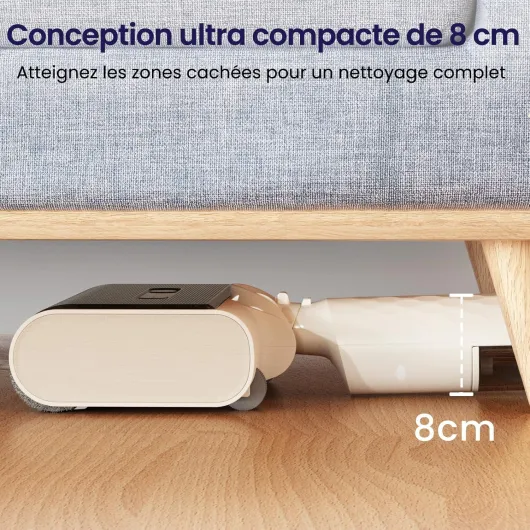 LS100 Aspirateur Laveur, Aspirateur Balai sans Fil, 2,65 kg Léger et Puissant, Eau et Poussière pour Sols Durs, Design Plat 170°, Autonomie 60 Minutes, Nettoyage des Bords