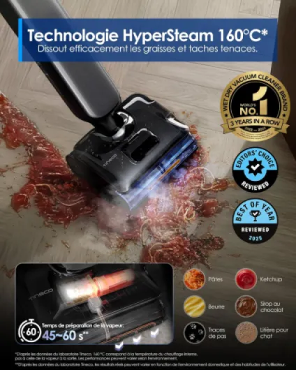 Floor One S9 Artist Steam Pro Nettoyeur Vapeur sans Fil Intelligent, HyperSteam 160℃, Technologie SmoothDrive et ReverseScrub, 90 Min autonomie, Deux Modes de séchage, DualBlock Anti-nœuds