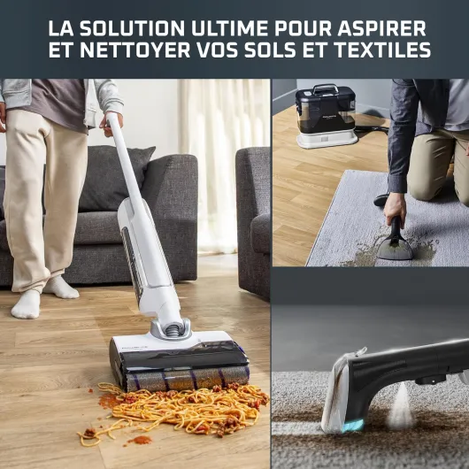 X-Clean 10 et Clean it, Aspirateur Laveur sans Fil et Shampouineuse, Parfait pour Tâches Tenaces et Poils, Sols Durs, Moquettes et Tapis GZ7540WO + IN5010F0 Bundle XC10 + Clean It