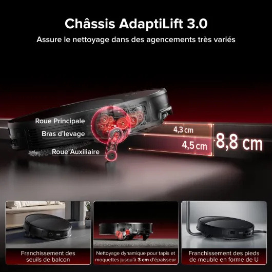 Saros 20 Set Robot Aspirateur Laveur 36000Pa, Châssis AdaptiLift 3.0, Système Autonome StarSight 2.0, Double Anti-enchevêtrements, Technologie FlexiArm, Nouvelle Station RockDock, Ultra-mince Saros 20 Set Noir
