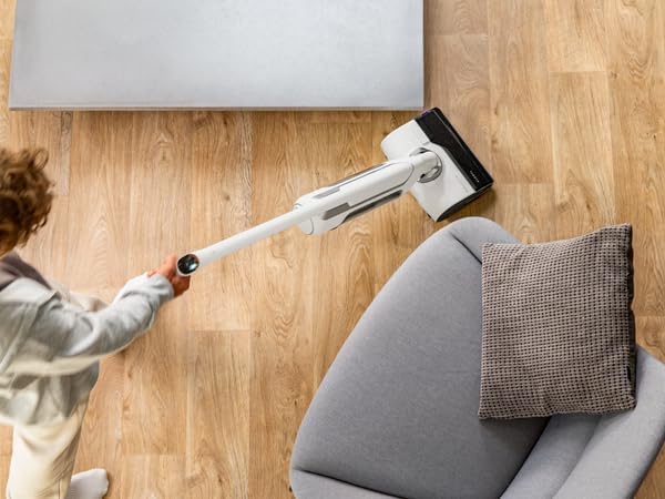 X-Clean 10, Aspirateur Laveur sans Fil, Inclinable 180°, Auto-Nettoyage et séchage 65°C, 60min, pour tâches tenaces, Poils d’Animaux YY5785FE, Blanc Xc10 Blanc