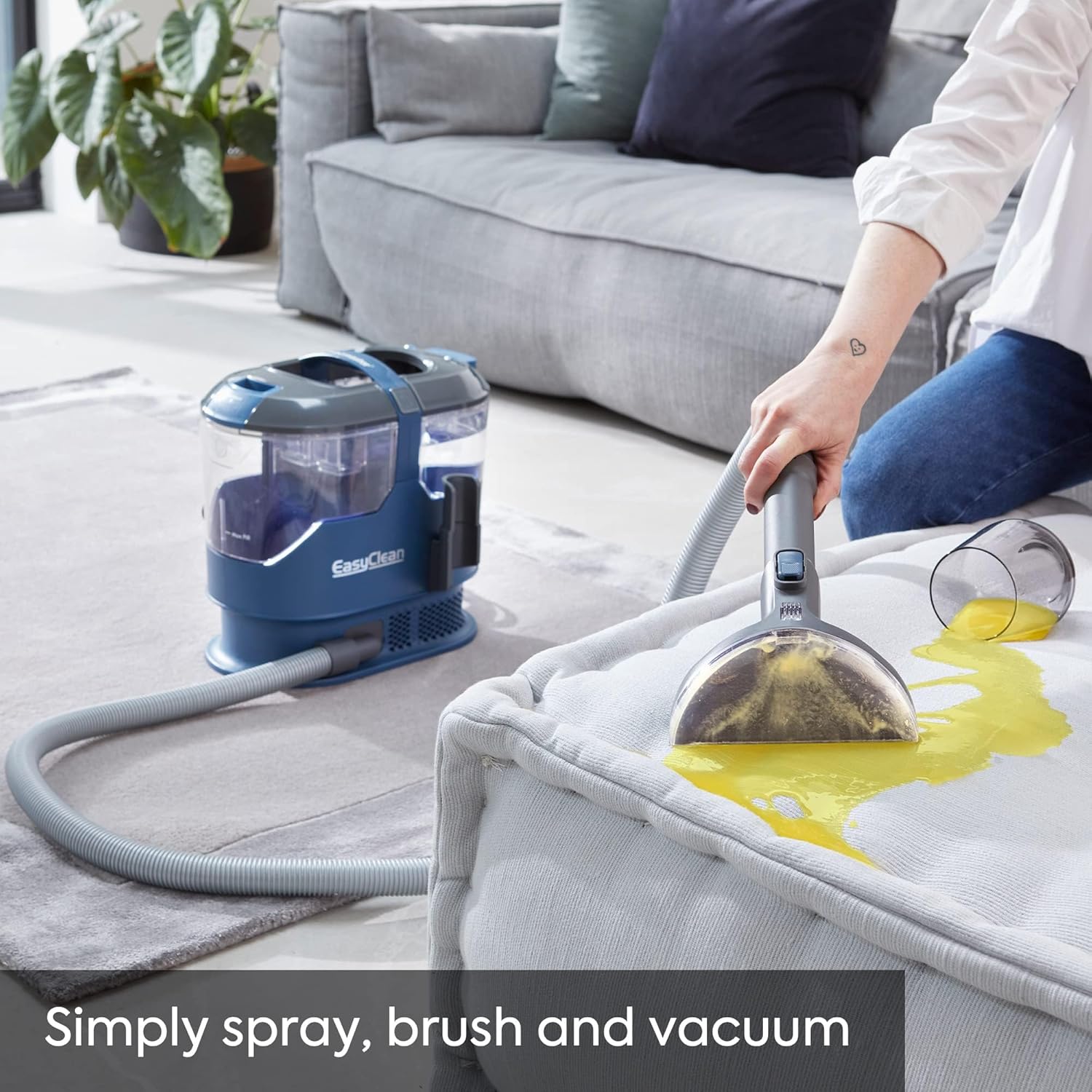 SCA0801 Aspirateur Nettoyeur de Tapis pour canapé, Tapis, Rembourrage, Voiture - Aspirateur Eau-Sec Forte Aspiration Lavage Eau décontamination, 800w