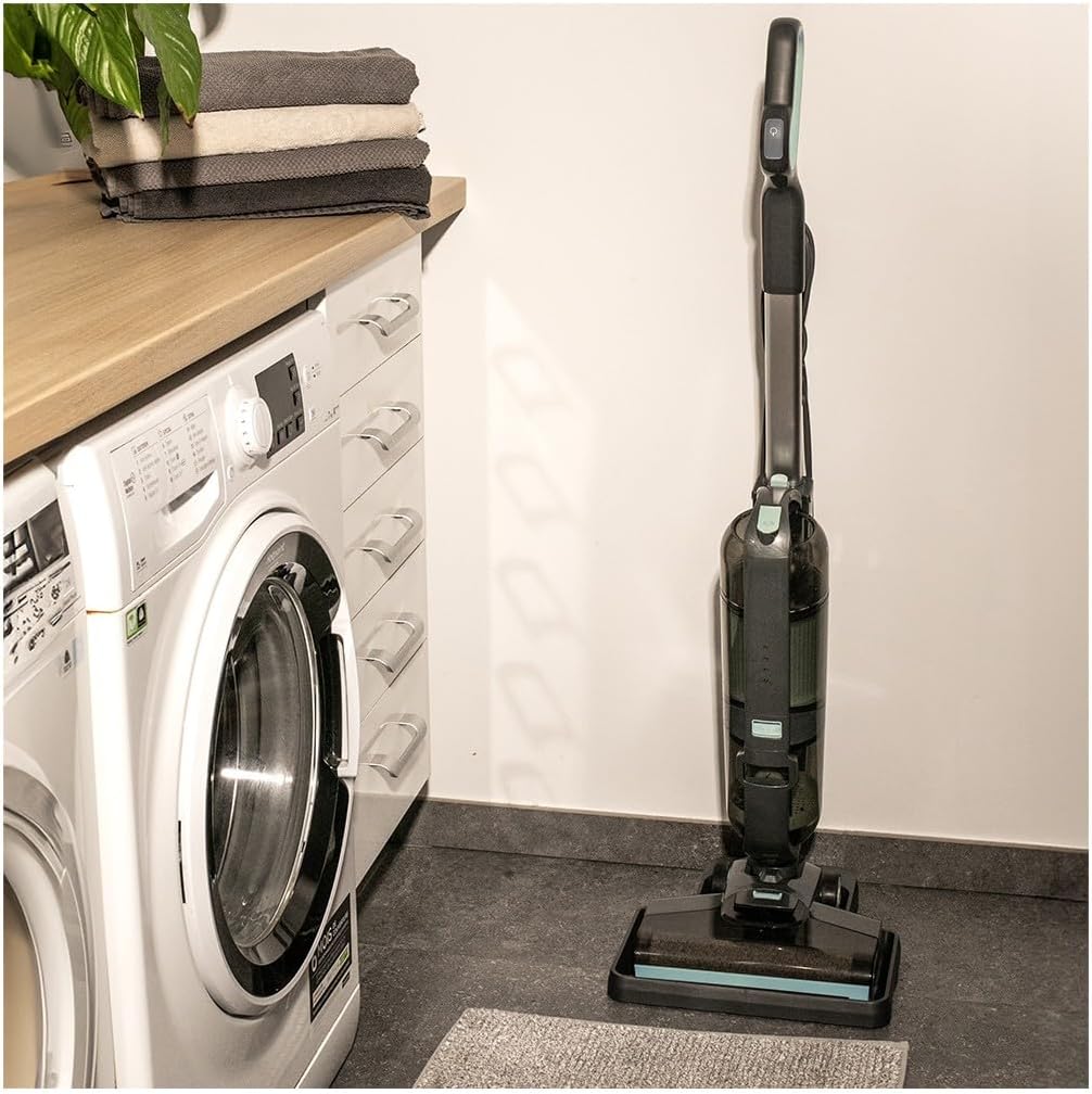 CLEAN'UP Aspirateur Balai Laveur Filaire DOH143-2 en1, 600W, 2 réservoirs, Noir