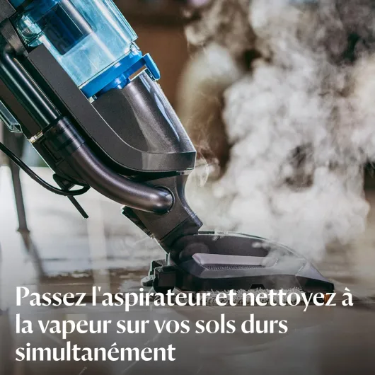 Vac & Steam Titanium - 2 en 1 Aspirateur et Nettoyeur Vapeur - Pour les Sols Durs, Carrelages, Parquets - Fonction de Régulation de la Vapeur - Élimine des Bactéries - 81 dB - 1977N Vac&Steam