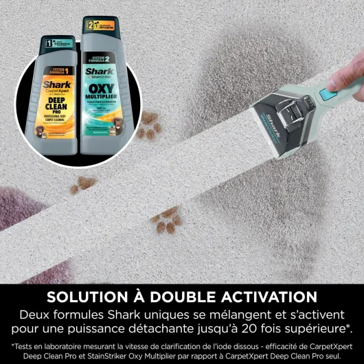 StainStriker Nettoyeur tâches 5 accessoires, pour animaux, suceur plat et tuyaux, 2 formules de nettoyage CarpetXpert (946 ml) & StainStriker (474 ml) pour enlever les taches, Gris, PX200EUCP