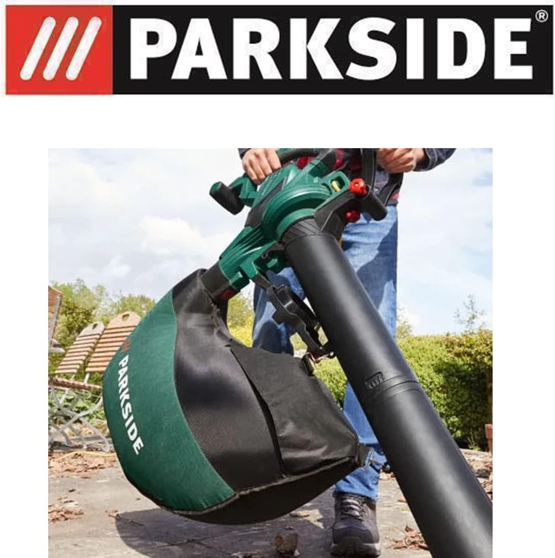 Grizzly Tools Sac collecteur Parkside 55 l avec support et fermeture éclair pour aspirateur à feuilles électrique Lidl PLS 3000 A1 - IAN 315118