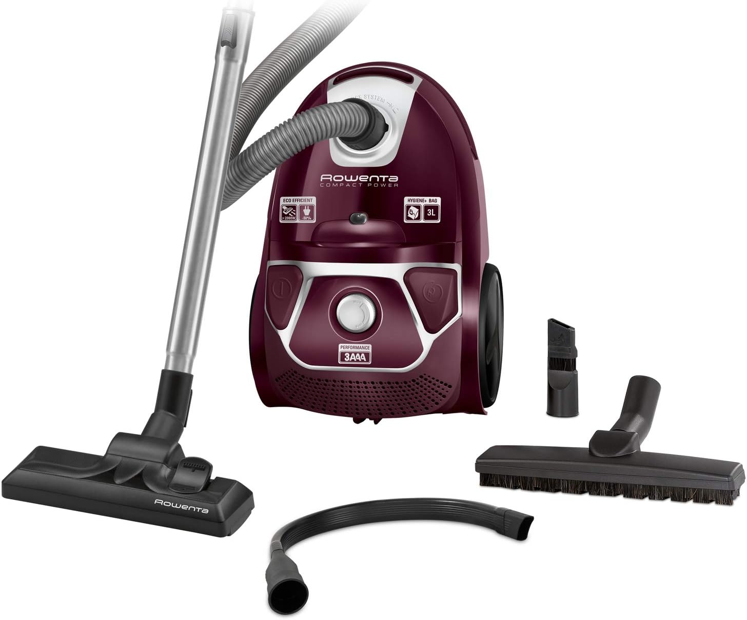 Rowenta Compact Power apirapolvere traîneaux avec Sac, 3 AAA Maison et Voiture (Home & Car) Aubergine ZR200520 Sac Haute Filtration Hygiene + Optimal - Blanc - Boite de 4 unités + 4 Sacs Hygiène +