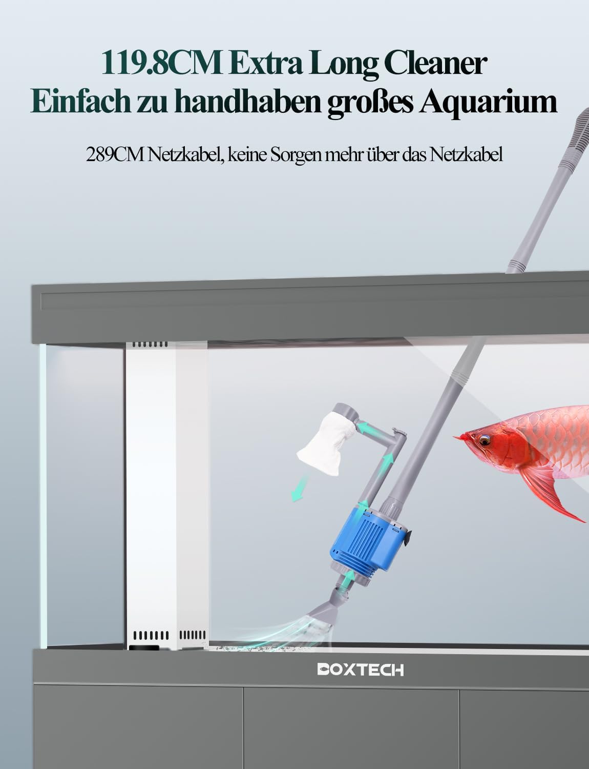 Nettoyeur électrique pour Aquarium, avec changeur d'eau Laveur de Sable Nettoyage des débris Filtre à Eau Douche à Eau débit d'eau 6 en 1 Kit de Nettoyage de Gravier Multifonction (Electric cleaner)