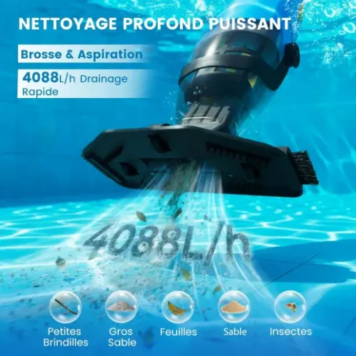 Test Aspirateur de Piscine sans Fil Apyns EDHV01 : enfin un truc simple pour nettoyer le fond sans se prendre la tête