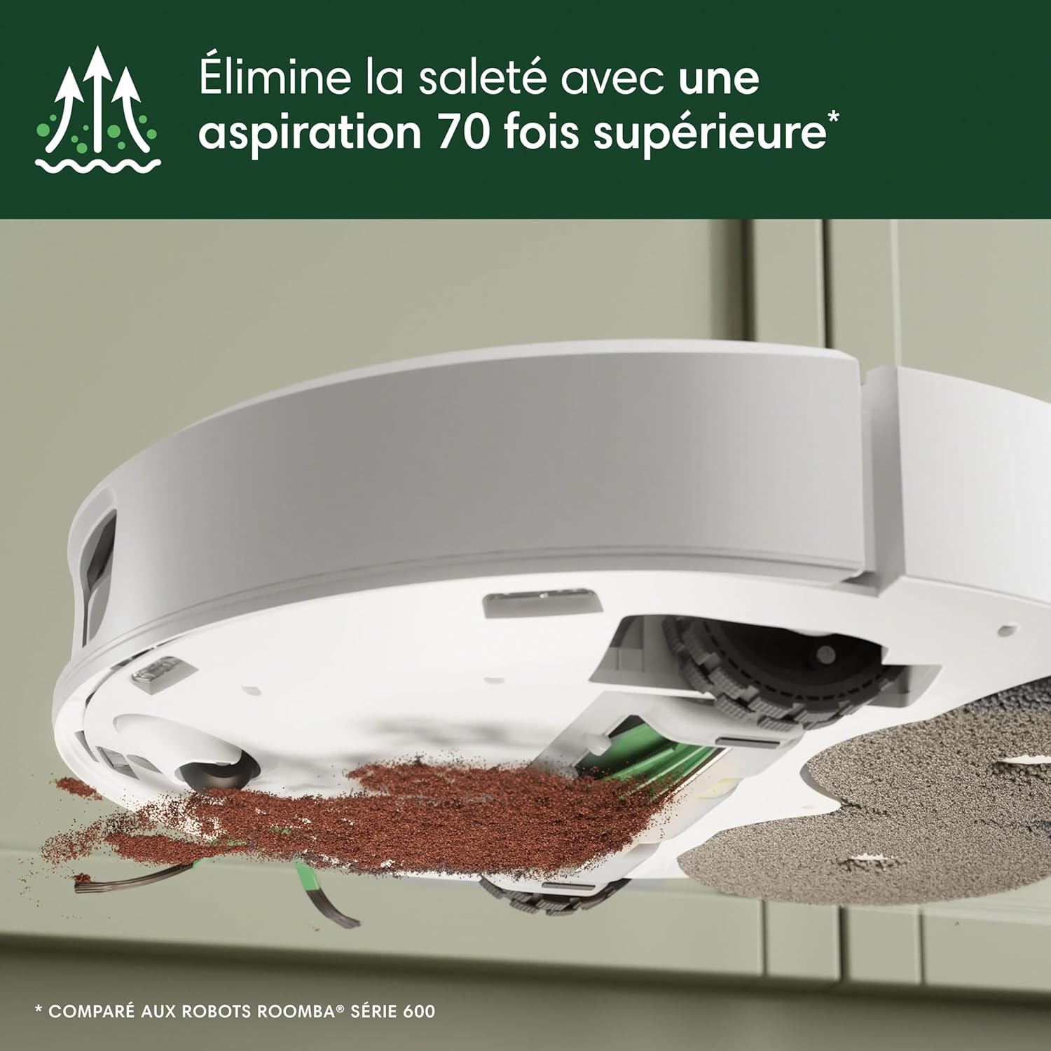 Roomba Plus 505 Combo Robot + AutoWash - Base Multifonction - Lavage et séchage à l'air Chaud des lingettes - PrecisionVision IA - LiDAR Clearview Pro - 75 Jours d'autovidage - Blanc Blanc 505