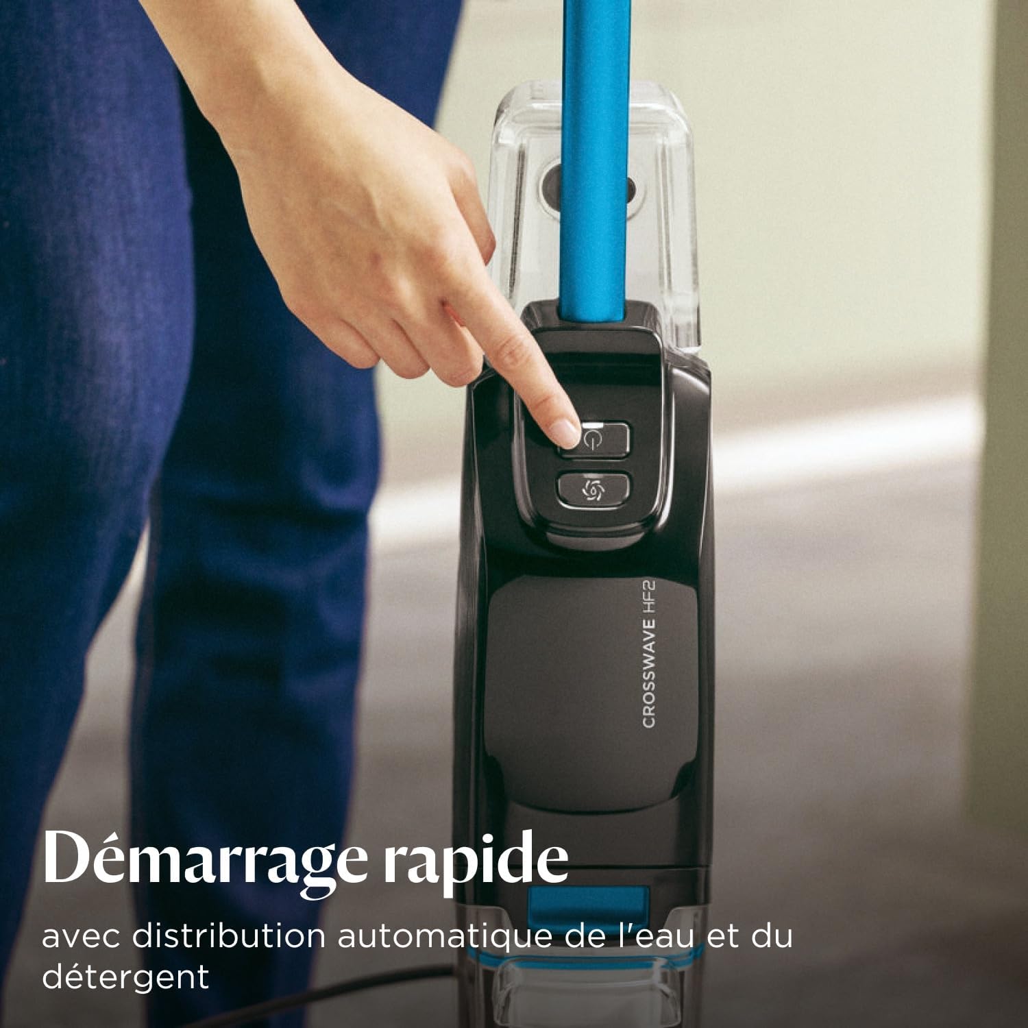 CrossWave HF2, Aspirateur Balai Laveur à Câble, Aspire & Lave en Même Temps, Nettoyeur Eau et Poussière Léger & Puissant, Aspirateur Balai Sec et Humide, Seulement pour Sols Durs, 3845N