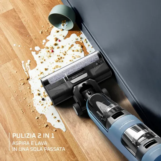 X-Clean2, Aspirateur Laveur sans Fil, Nettoyage 2-en-1, Modes ECO/Max, Léger, Nettoyage Le Long des Murs, Auto-Nettoyage, GZ2271E0, Bleu Xc2 Bleu