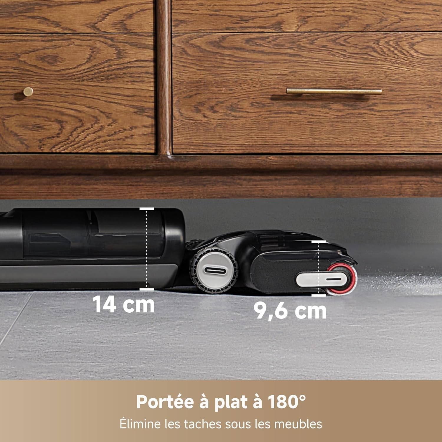 H12 Pro FlexReach Aspirateur Laveur, portée à Plat à 180°, séchage 5 Min, Aspiration 18 000 Pa, Lavage à Chaud à 90 °C, Nettoyage Deux Bords, 50 Minutes de Nettoyage