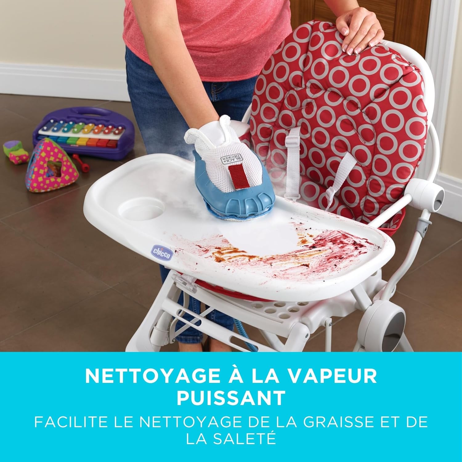 BLACK+DECKER Vadrouille à vapeur 2-en-1 avec gant de nettoyage à main SteaMitt et 11 accessoires, BHSM166DSM-QS 1600 W - 13,87 sec - 11 Accessoires