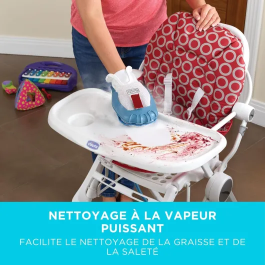 BLACK+DECKER Vadrouille à vapeur 2-en-1 avec gant de nettoyage à main SteaMitt et 11 accessoires, BHSM166DSM-QS 1600 W - 13,87 sec - 11 Accessoires