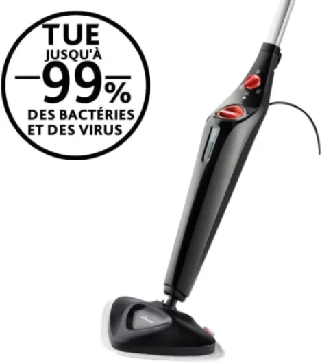 Balai Vapeur - Nettoyage Hygiénique sans Produits Chimiques Agressifs - Élimine 99,9% des Bactéries et Virus - Nettoyeur Vapeur Puissant Prêt en 15 secondes - Laveur de Sol Steam Cleaner Plus
