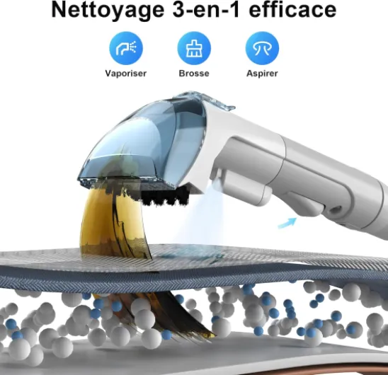 Rivenara Shampouineuse Nettoyeur Canapé Tissu - 450W Injecteur Extracteur Vapeur Voiture Tapis Moquettes Aspirateur Détacheur Pour Matelas Laveur