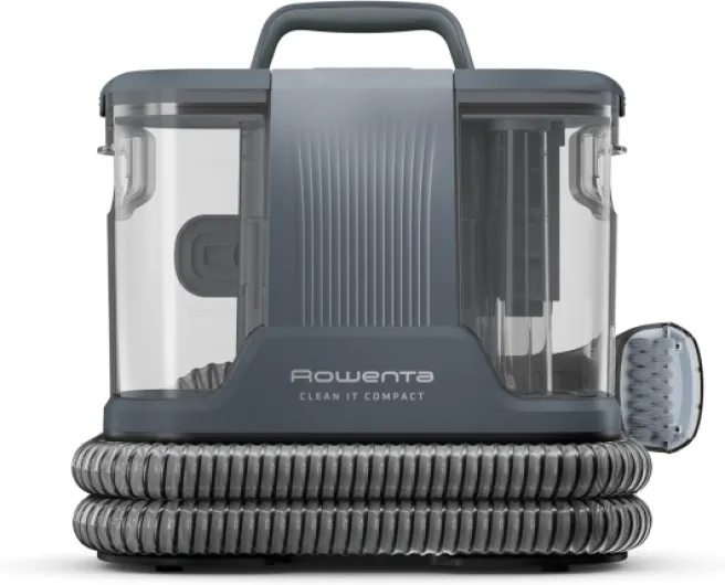 , Clean It Compact, Shampouineuse, Détacheur, Nettoyeur Portable, Tapis, Intérieur de Voiture, Canapés, Design Compact, Puissant 400W, IN3011F0, Grise Clean it Compact Grise