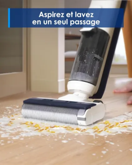 IFLOOR 5 Breeze Complete Aspirateur Laveur, Aspirateur Sec Humide sans Fil pour Sols durs, Nettoyage des Bords, Auto-Nettoyage Automatique, 35 Min d'autonomie, Conception légère
