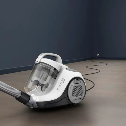 Aspirateur sans Sac, Moteur Basse consommation, Puissance 900 W, Format Compact, Haute Filtration, Rayon d'action de 7,6 m, Swift Power Cyclonic Blanc RO2917EA