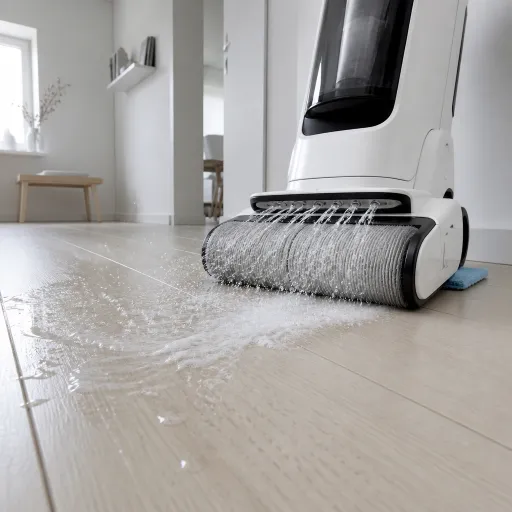 Ecovacs Deebot X12 OmniCyclone : le Focus Jet projette eau et détergent avant le passage du rouleau